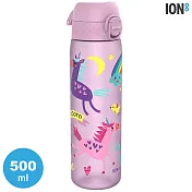 ION8 Medium 運動休閒水壺 I8RF500 圖案款 / 收納扣環 500ml (運動水壺 彈蓋) 紫