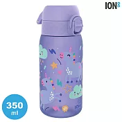 ION8 Small 運動休閒水壺I8RF350 圖案款 / 收納扣環 350ml (運動水壺 彈蓋) 深紫