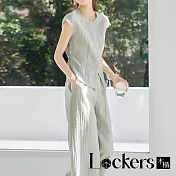 【Lockers 木櫃】通勤圓領無袖兩件套 L114082702 薄荷綠M