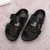 Fun Plus+ 輕量雙排扣室外拖鞋  黑24