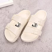 Fun Plus+ 輕量雙排扣室外拖鞋  白24