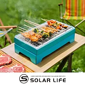 Solar Life 索樂生活 一次性烤肉架加大款42x24cm 贈50顆果木炭.中秋烤肉爐 露營燒烤架 簡易烤肉架 便攜式烤肉架 戶外烤盤