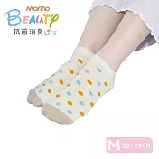 【Morino摩力諾】台製除臭襪_日韓風手繪造型船襪-彩點 米色
