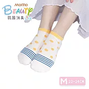 【Morino摩力諾】台製除臭襪_日韓風手繪造型船襪-點條 白色