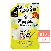 日本Kao EMAL防縮抗皺護色洗衣精補充包810g 植物清香