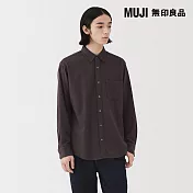 【MUJI 無印良品】男雙面起毛法蘭絨長袖襯衫 S 棕色