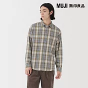 【MUJI 無印良品】男雙面起毛法蘭絨長袖襯衫 S 淺米格紋