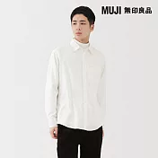 【MUJI 無印良品】男雙面起毛法蘭絨長袖襯衫 S 柔白