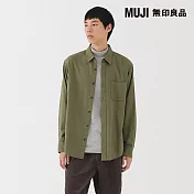 【MUJI 無印良品】男雙面起毛法蘭絨長袖襯衫 S 卡其