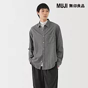 【MUJI 無印良品】男雙面起毛法蘭絨長袖襯衫 S 灰色