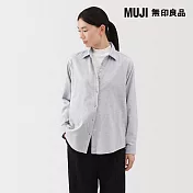【MUJI 無印良品】女雙面起毛法蘭絨標準領長袖襯衫 S 淺灰
