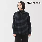 【MUJI 無印良品】女雙面起毛法蘭絨標準領長袖襯衫 S 深綠格紋