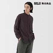 【MUJI 無印良品】男雙面起毛法蘭絨立領長袖襯衫 S 棕色