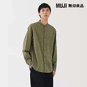 【MUJI 無印良品】男雙面起毛法蘭絨立領長袖襯衫 S 卡其