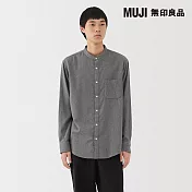 【MUJI 無印良品】男雙面起毛法蘭絨立領長袖襯衫 S 灰色