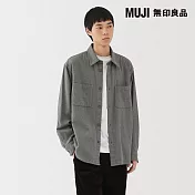 【MUJI 無印良品】男雙面起毛法蘭絨襯衫式外套 S 灰色