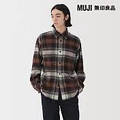 【MUJI 無印良品】男雙面起毛法蘭絨襯衫式外套 S 棕格紋
