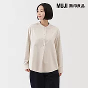 【MUJI 無印良品】女雙面起毛法蘭絨立領長袖套衫 S 象牙白