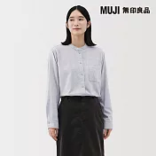 【MUJI 無印良品】女雙面起毛法蘭絨立領長袖襯衫 S 淺灰