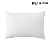 【MUJI 無印良品】柔舒水洗棉枕套/50/ 柔白