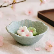 【日本Marusan Kondo】窯燒花形 陶瓷小缽碗10.5cm ‧ 綠