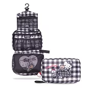 murmur 三折盥洗包│hellokitty（黑白格）