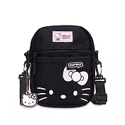 murmur 輕量旅行兩用mini包(斜紋電繡)│hellokitty(低調黑)