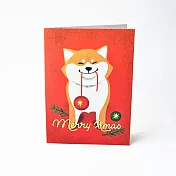 聖誕卡Sending Xmas Vibe/柴犬 聖誕紅