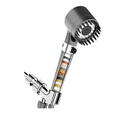 【BeOK】家用強勁增壓蓮蓬頭 (一鍵止水/濾芯過濾/三檔調節/自帶矽膠按摩刷/洗澡神器) 雪花灰