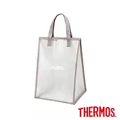 【THERMOS膳魔師】奶灰藕透明購物袋(大)(Y-BTP-MGL-L)
