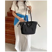 O-ni O-ni全新品精選優質牛津布拼接設計簡約百搭實用托特包(品質保證)(bag-6131) 黑色