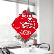 剪紙靜電貼/如意馬/方 紅