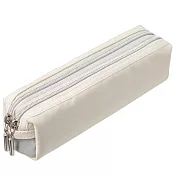 Raymay 雙拉鍊奢華筆袋/ 灰白