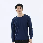 【遊遍天下】MIT男女款抗UV防曬涼感吸濕排汗長袖圓領衫 (GL2002) L 丈青