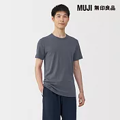 【MUJI 無印良品】男棉保暖圓領短袖T恤 S 深灰