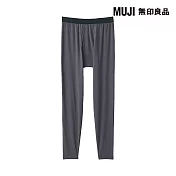 【MUJI 無印良品】男棉保暖全長緊身褲 S 深灰