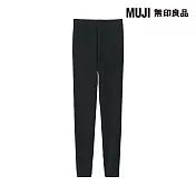 【MUJI 無印良品】女棉保暖緊身褲 XS 黑色