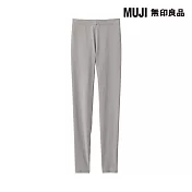 【MUJI 無印良品】女棉保暖緊身褲 XS 灰棕