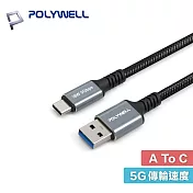 POLYWELL 寶利威爾 3米 PW15-W45-A420 USB3.0 USB-C to A 18W 5Gbps 傳輸線 3M