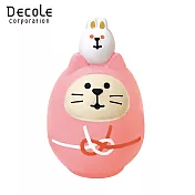【DECOLE】concombre 開運色福貓達摩 開運粉色貓達摩