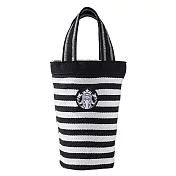 [星巴克]黑女神條紋混紡隨行杯袋