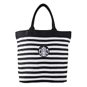[星巴克]黑女神條紋混紡提袋