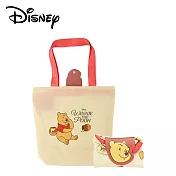 【日本正版授權】小熊維尼 雙層保冷 摺疊購物袋 環保袋