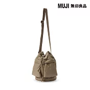 【MUJI 無印良品】撥水加工鋪棉束口包 駝色