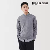 【MUJI 無印良品】男羊毛可水洗高密織圓領針織衫 S 灰色