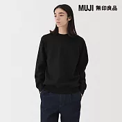 【MUJI 無印良品】男裏毛圓領衫 S 黑色