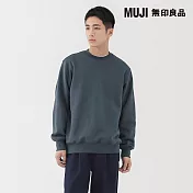【MUJI 無印良品】男裏毛圓領衫 S 煙燻藍