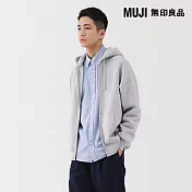【MUJI 無印良品】男裏毛拉鍊連帽外套 S 灰色