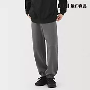 【MUJI 無印良品】男裏毛寬版褲 S 墨灰