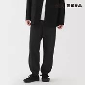 【MUJI 無印良品】男裏毛寬版褲 S 黑色